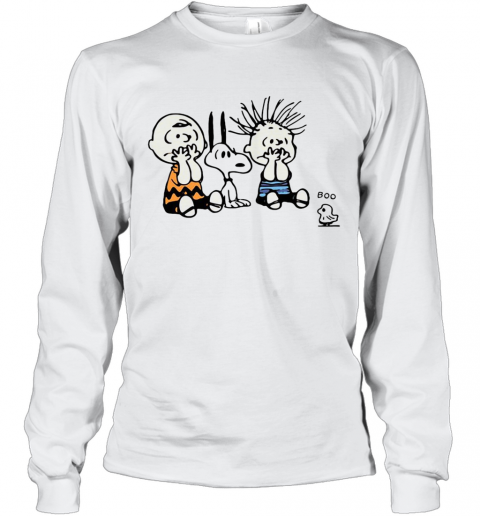 Peanuts Snoopy Charlie Brown Linus And Woodstock Boo T-Shirt Long Sleeved T-shirt 