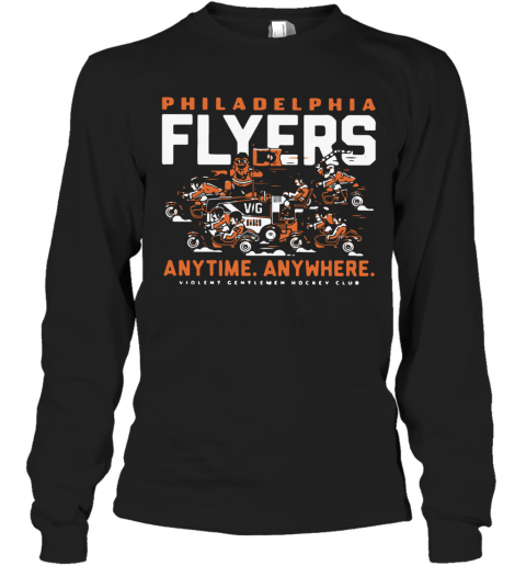 Philadelphia Flyers Anytime Anywhere Violent Gentlemen Hockey Club T-Shirt Long Sleeved T-shirt 
