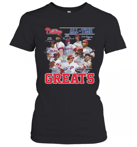 Philadelphia Phillies All Time Greats Baseball Signatures T-Shirt Classic Women's T-shirt
