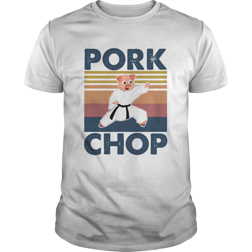 Pig Karate Pork Chop Vintage Retro Unisex