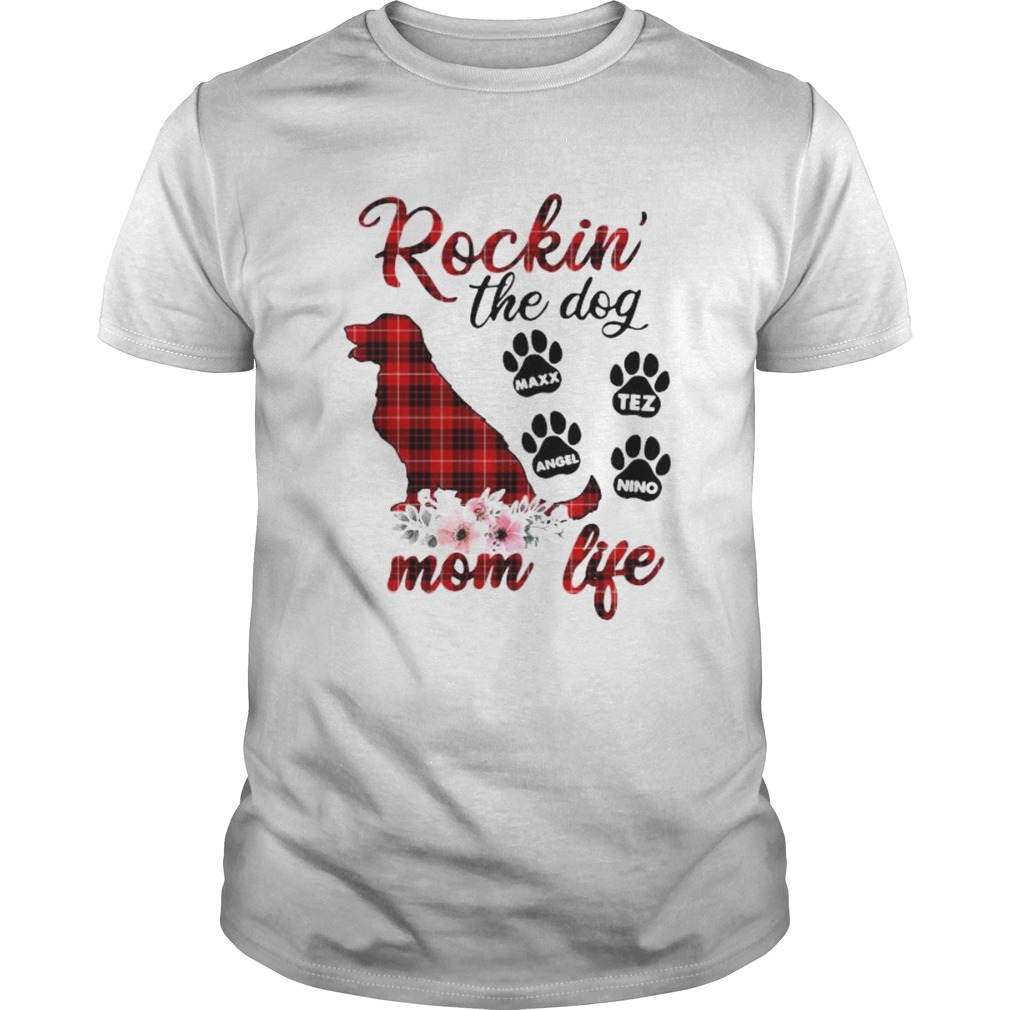 Plaid Rockin the dog mom life shirt