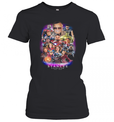 RIP Black Panther Marvel Heroes Thank You Stan Lee Excelsior 1922 2018 Signatures T-Shirt Classic Women's T-shirt