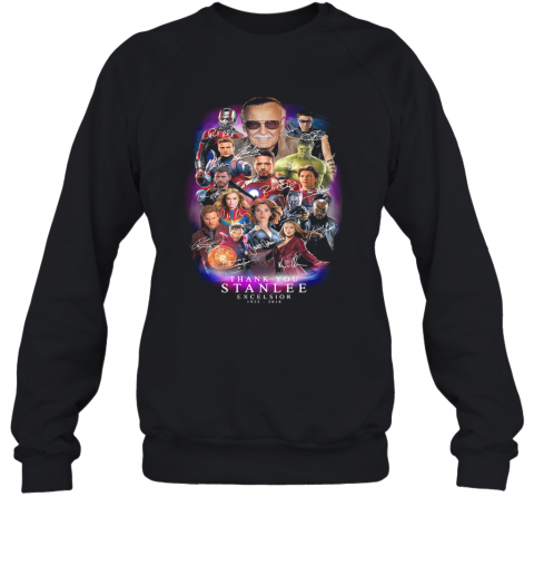 RIP Black Panther Marvel Heroes Thank You Stan Lee Excelsior 1922 2018 Signatures T-Shirt Unisex Sweatshirt