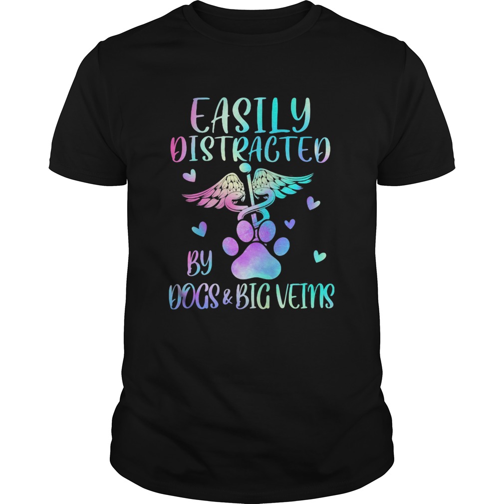 Registered Nurse Logo Easily Distracted By Dogs And Big Veins shirt