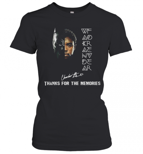 Rip Chadwick Boseman Black Father 1977 2020 Signature Thank You For The Memories T-Shirt Classic Women's T-shirt
