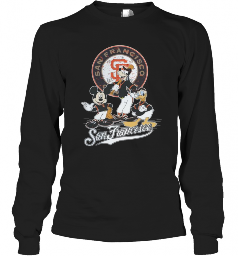 San Francisco Giants Mickey Mouse Cartoon Characters T-Shirt Long Sleeved T-shirt 