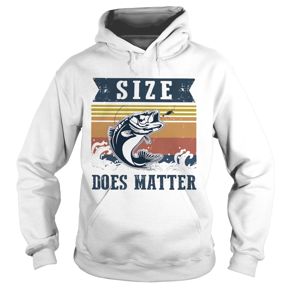 Size Does Matter Fishing Vintage Retro Hoodie