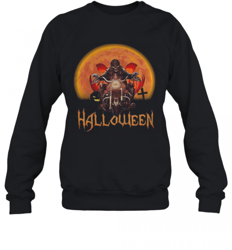 Skeleton Biker Halloween T-Shirt Unisex Sweatshirt