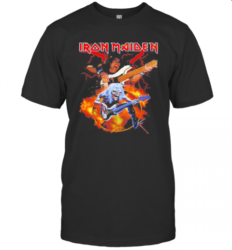 Skeleton Iron Maiden Band Guitar T-Shirt