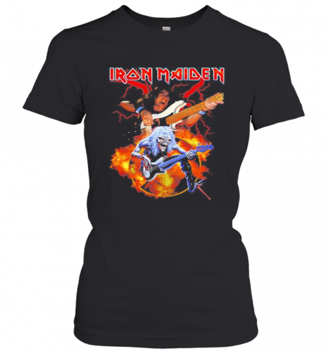 Skeleton Iron Maiden Band Guitar T-Shirt Classic Women's T-shirt