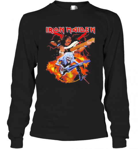 Skeleton Iron Maiden Band Guitar T-Shirt Long Sleeved T-shirt 