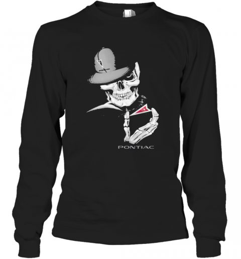 Skeleton Skull Pontiac Logo T-Shirt Long Sleeved T-shirt 