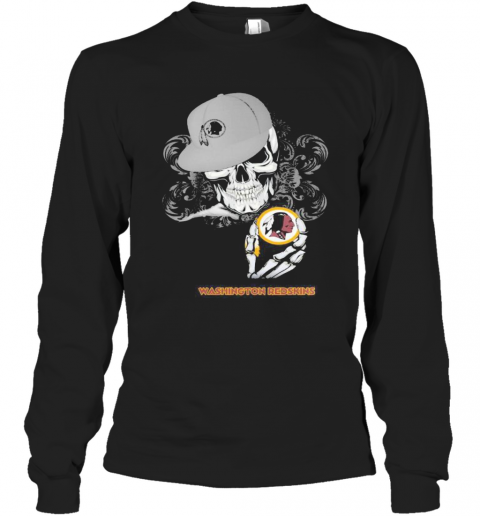 Skeleton Skull Washington Redskins T-Shirt Long Sleeved T-shirt 
