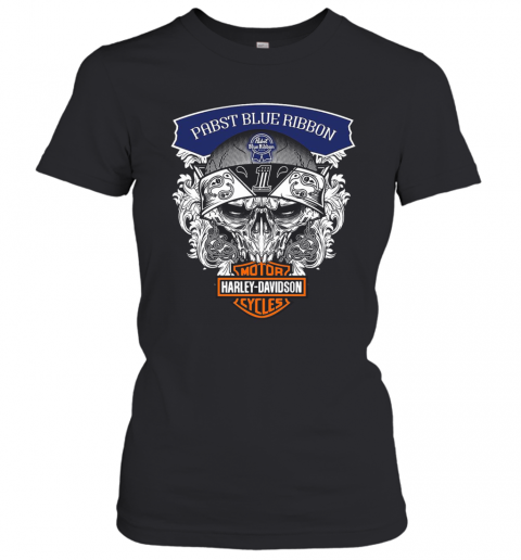 Skull Harley Davidson Pabst Blue Ribbon T-Shirt Classic Women's T-shirt