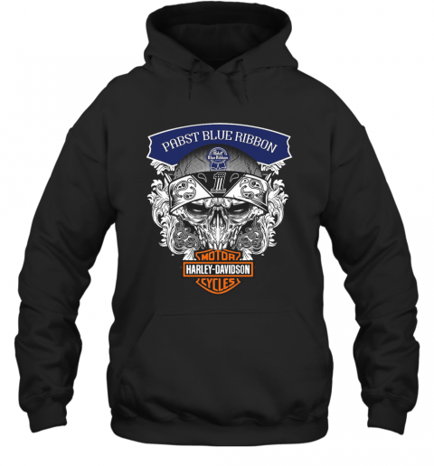 Skull Harley Davidson Pabst Blue Ribbon T-Shirt Unisex Hoodie