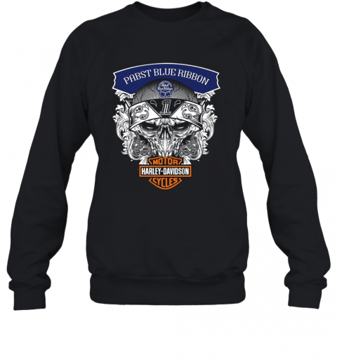 Skull Harley Davidson Pabst Blue Ribbon T-Shirt Unisex Sweatshirt