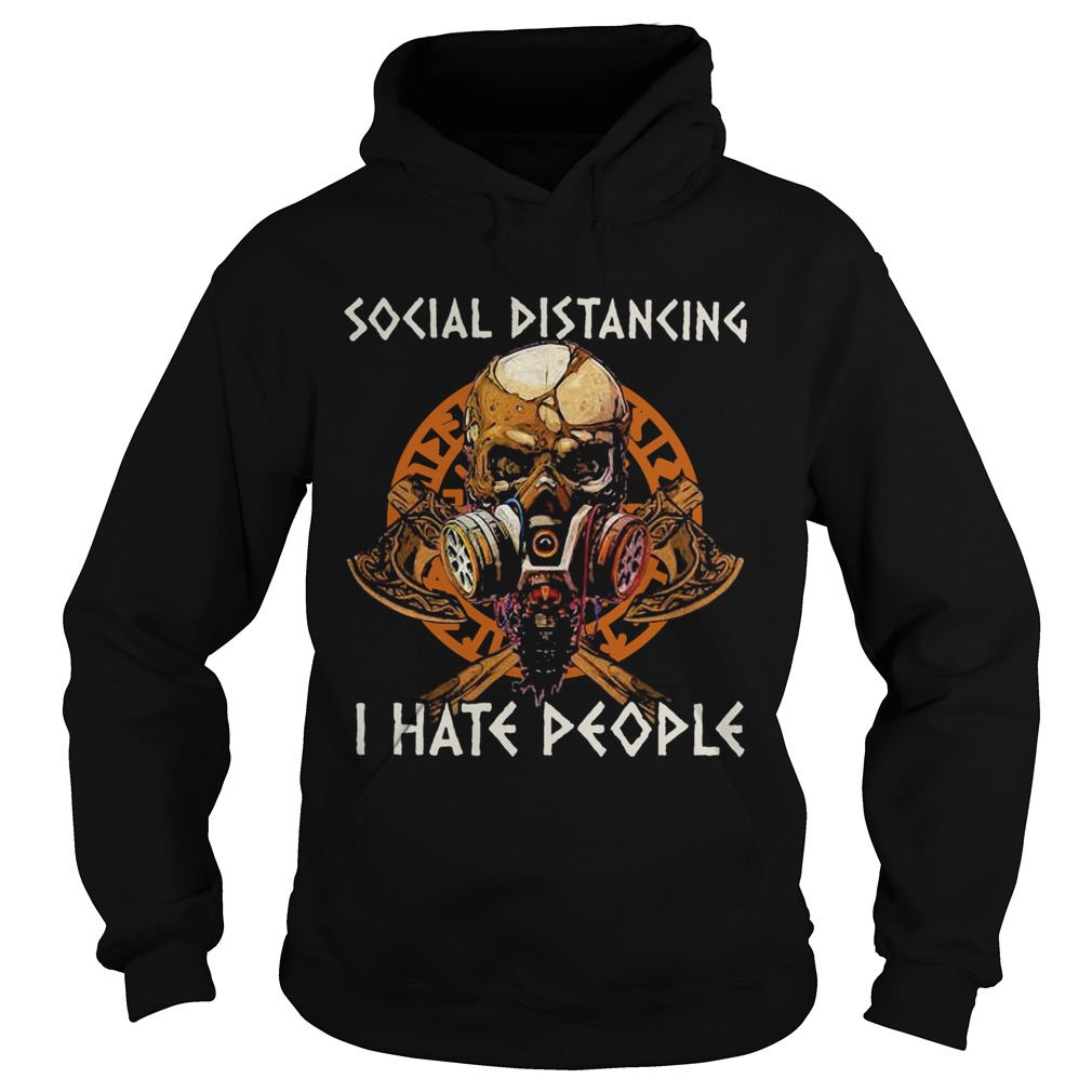 Skull Vikings Social Distancing I Hate People Hoodie