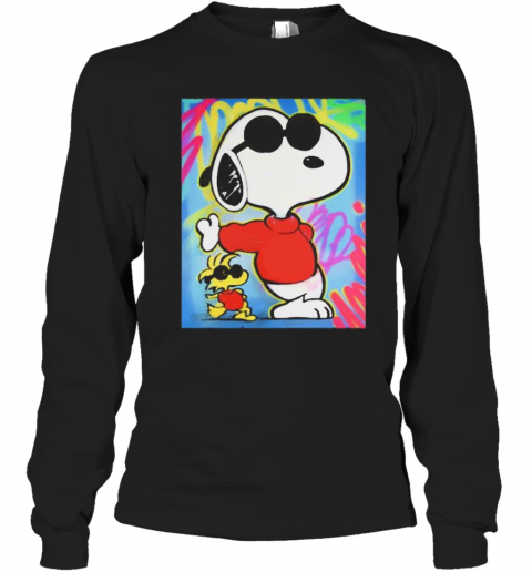 Snoopy And Woodstock Art T-Shirt Long Sleeved T-shirt 