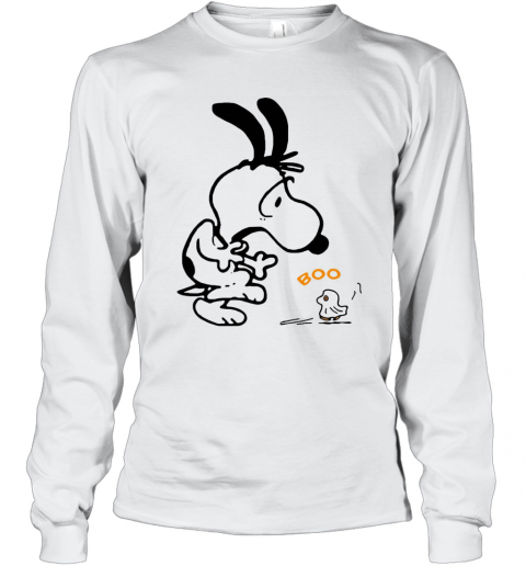 Snoopy And Woodstock Boo T-Shirt Long Sleeved T-shirt 