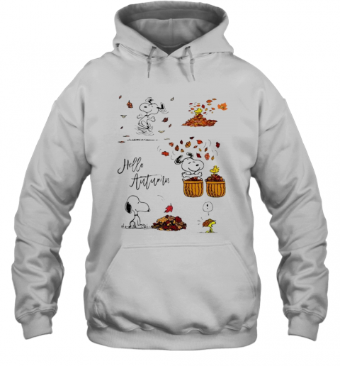 Snoopy Hello Autumn Maple Leaves T-Shirt Unisex Hoodie