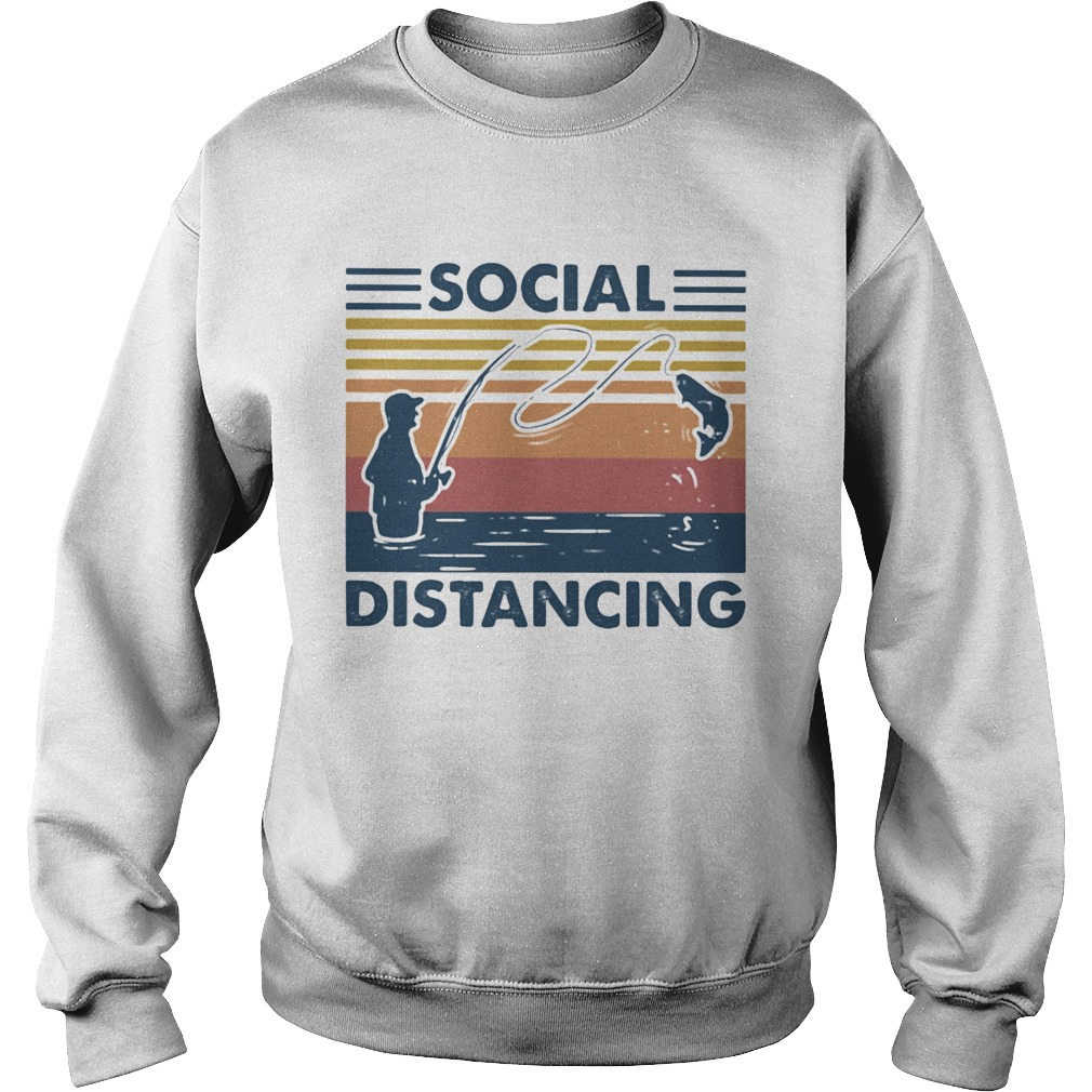 Social Distancing Fishing Sweatshirt