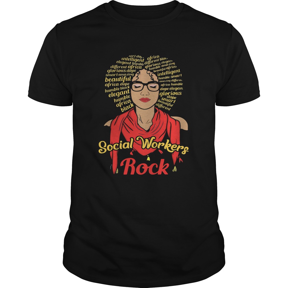 Social Workers Rock Lady Elegant Humble Africa Black shirt