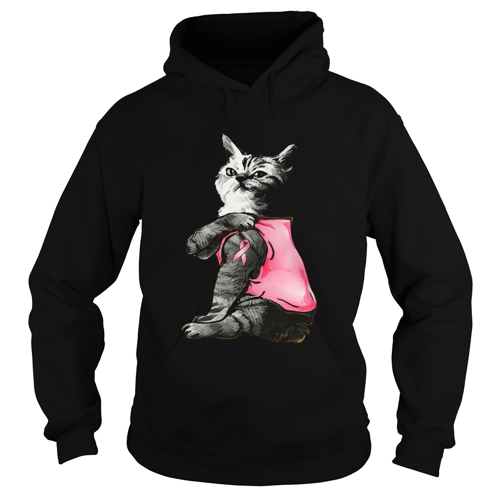 Strong Cat Paws For The Cure Breast Cancer Awareness Hoodie
