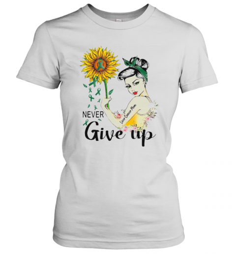 Strong Woman Liver Cancer Mom Never Give Up Sunflower T-Shirt Classic Women's T-shirt