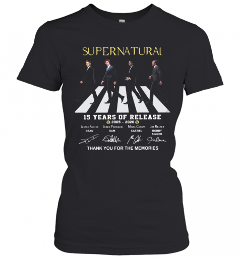 Supernatural The Abbey Road 15 Years Of Release 2005 2020 Thank You For The Memories Signatures T-Shirt Classic Women's T-shirt