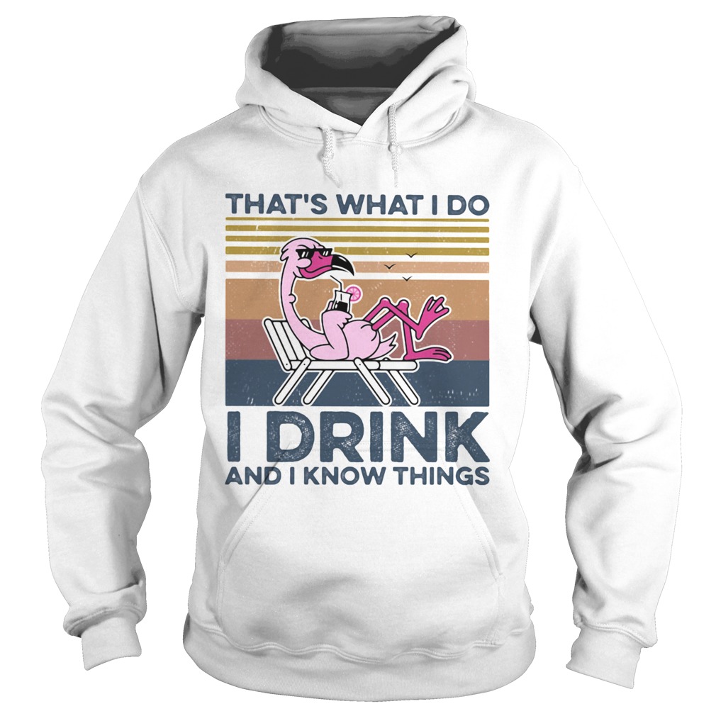 THATS WHAT I DO I DRINK AND I KNOW THINGS FLAMINGO VINTAGE RETRO Hoodie