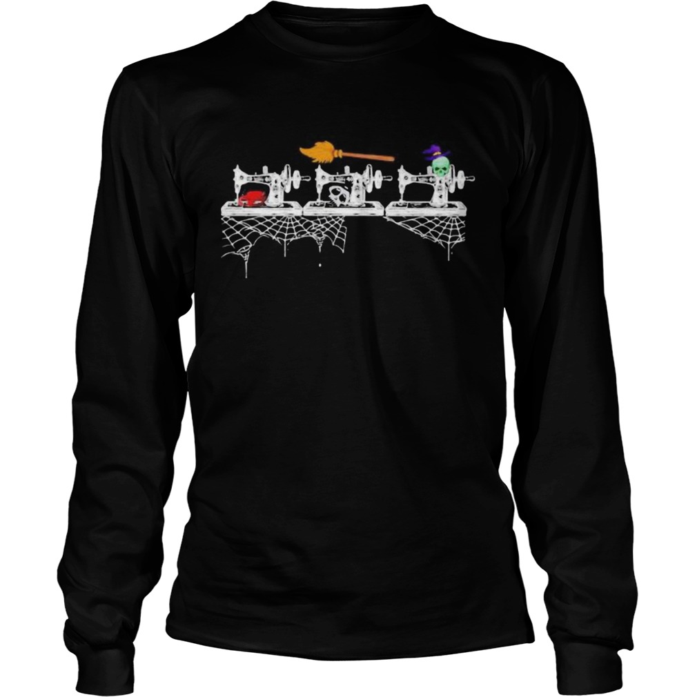 THE SEWING MACHINE WITCH SKULL HALLOWEEN Long Sleeve