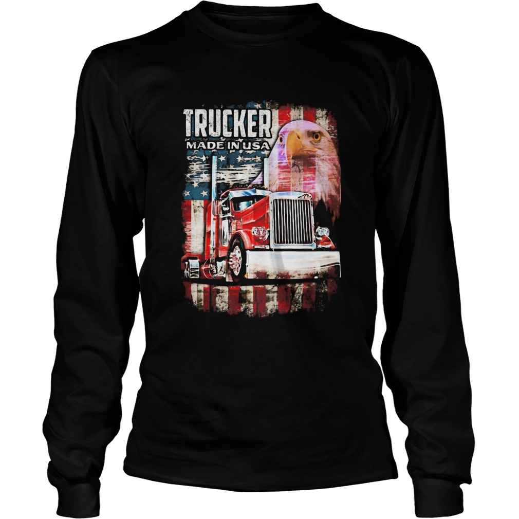 TRUCKER MADE IN USA EAGLE AMERICAN FLAG Long Sleeve