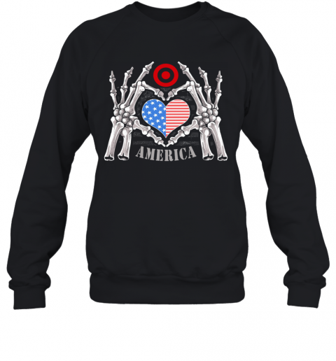 Target Logo America USA Forever Skeleton Skull Bones Hand T-Shirt Unisex Sweatshirt
