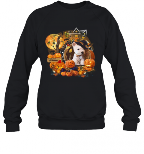 Terrier Puppy Witch Pumpkin Witch Halloween T-Shirt Unisex Sweatshirt