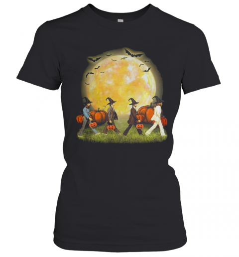 The Beatles Abbey Road Moon Pumpkins Halloween T-Shirt Classic Women's T-shirt