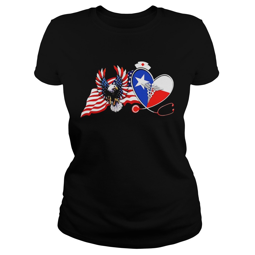 The Heart Nurse Eagle American Flag Classic Ladies