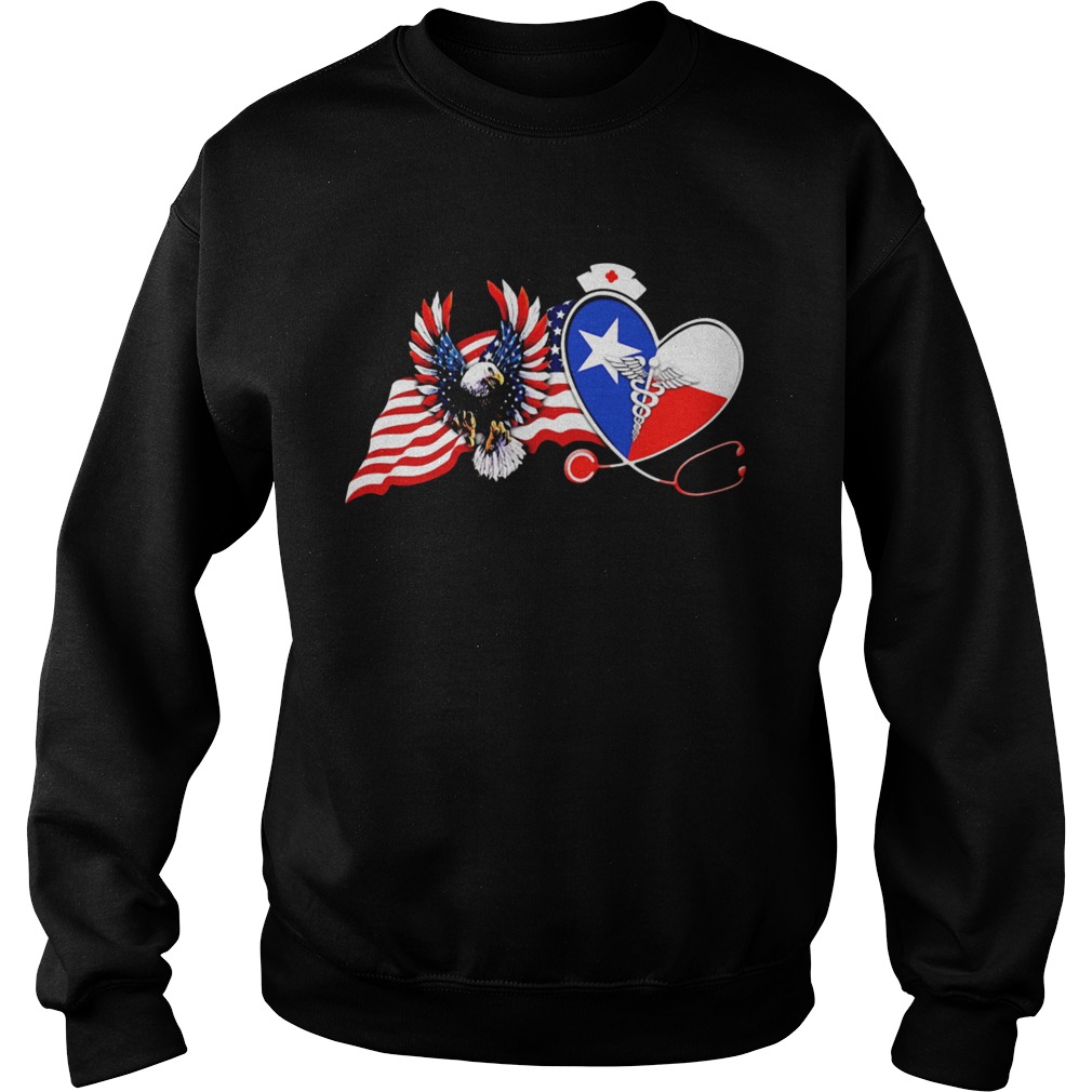 The Heart Nurse Eagle American Flag Sweatshirt