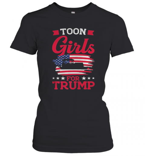 Toon Girls For Trump Pontoon Boat American Flag T-Shirt Classic Women's T-shirt