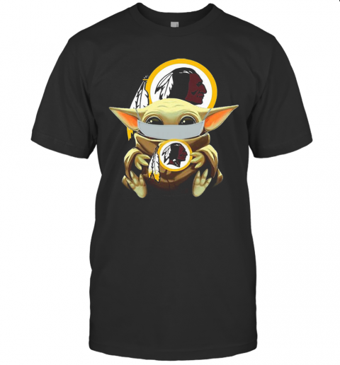 Top Star Wars Baby Yoda Face Mask Washington Redskins T-Shirt