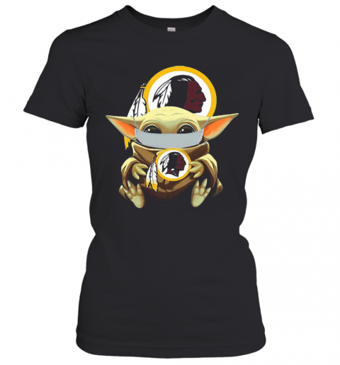 Top Star Wars Baby Yoda Face Mask Washington Redskins T-Shirt Classic Women's T-shirt