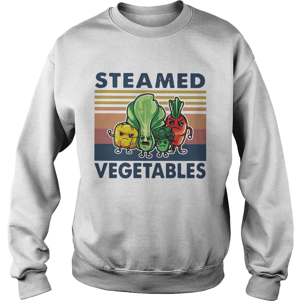 Vegan Steamed Vegetables Vintage Retro Sweatshirt