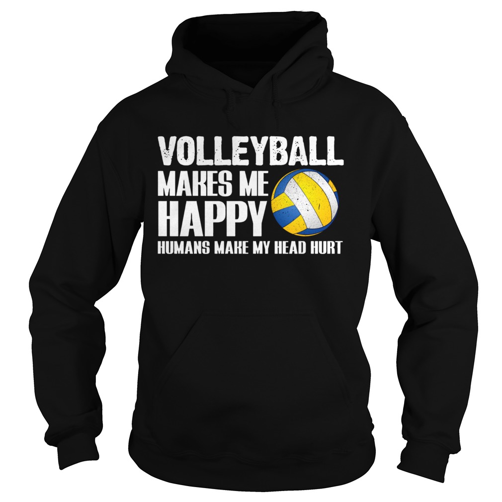 Volleyball Makes Me Happy Humans Make My Head Hurt Halloween Hoodie