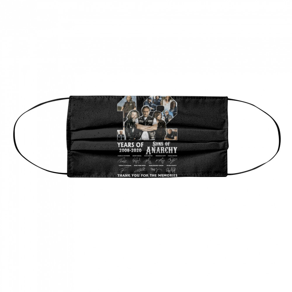 12 Years Of 2008 2020 Sons Of Anarchy Thank You For The Memories Signature Cloth Face Mask