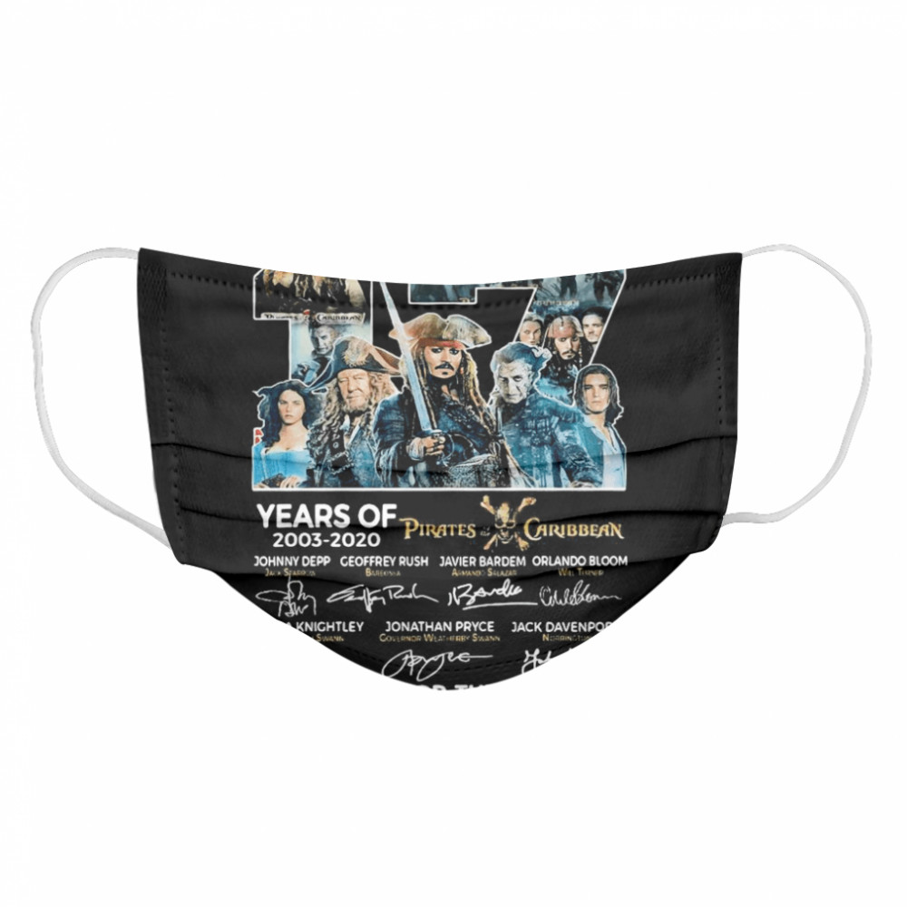 17 Years Of 2003 2020 Pirates Caribbean Thank You For The Memories Signatures Cloth Face Mask