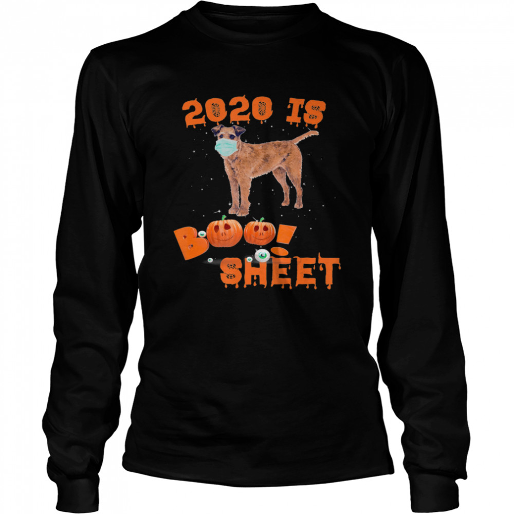 2020 Is Boo Sheet Halloween Irish Terrier Dog Wear Mask Long Sleeved T-shirt