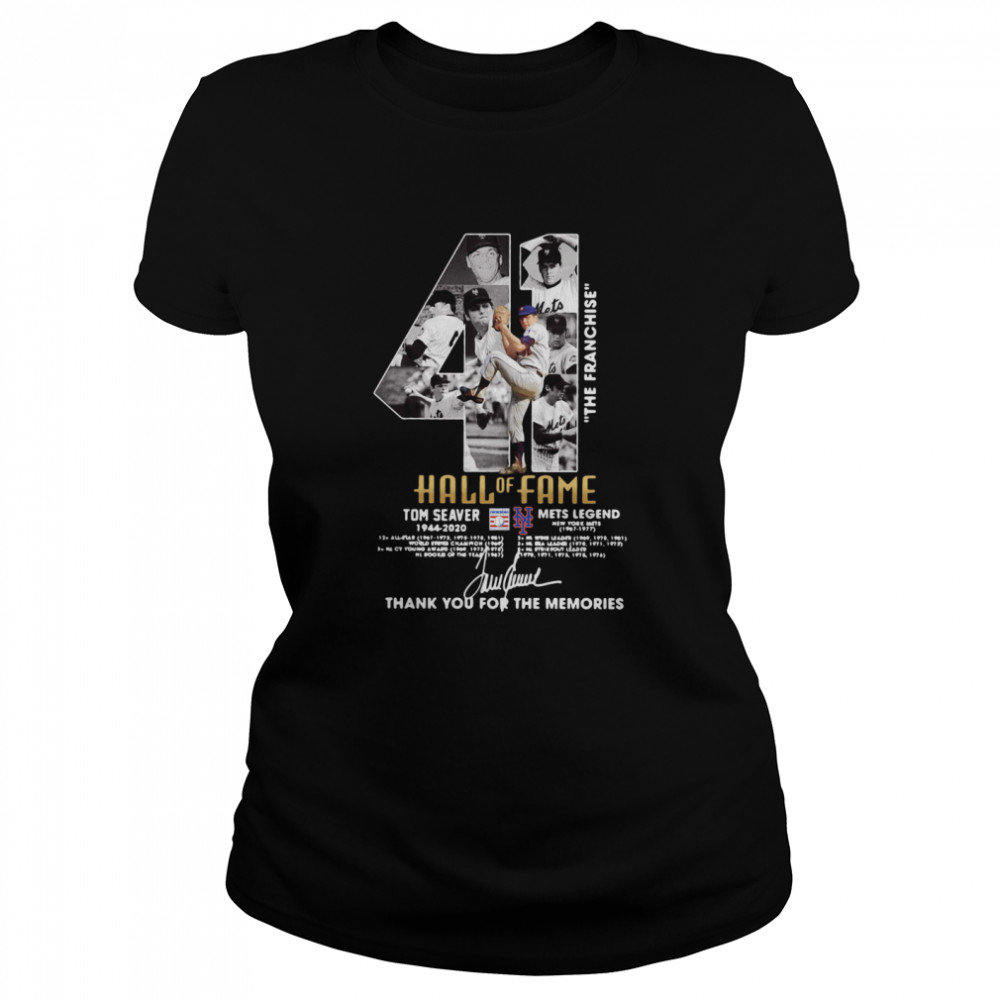 41 The Franchise Hall Of Fame Tom Seaver Mets Legend Thank You For The Memories Signature Classic Women's T-shirt