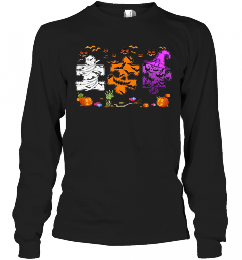 Autism Hocus Pocus Halloween T-Shirt Long Sleeved T-shirt 