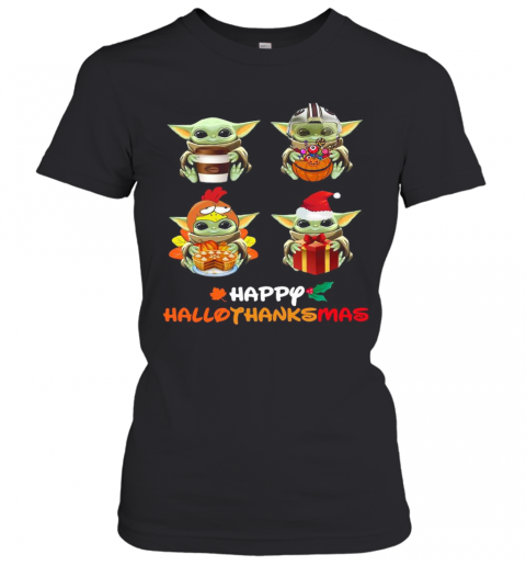 Baby Yoda Happy Hallothanksmas T-Shirt Classic Women's T-shirt