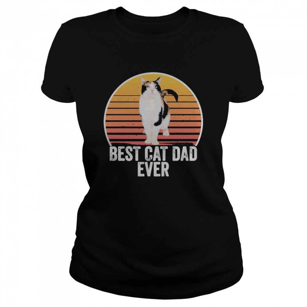 Best cat dad ever line vintage retro Classic Women's T-shirt
