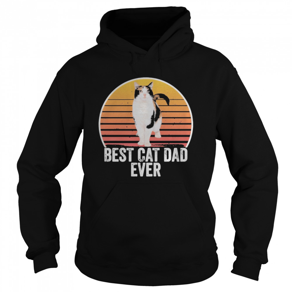 Best cat dad ever line vintage retro Unisex Hoodie